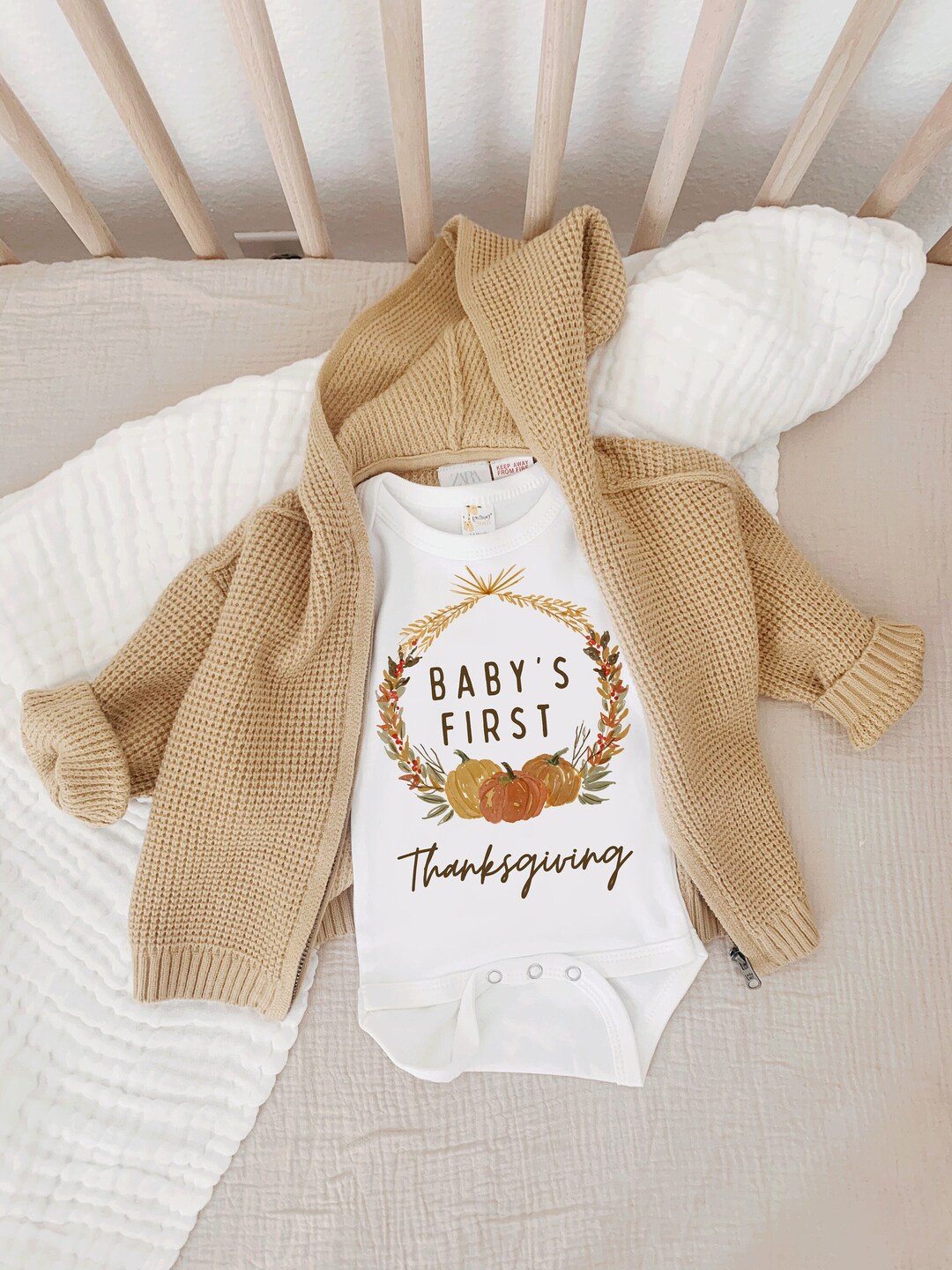 First Thanksgiving Baby s First Thanksgiving Outfit New Baby Outfit Fall Baby Announcement Thanksgiving Baby Outfit Thanksgiving Baby Etsy