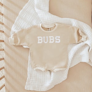 Neutral Baby Romper, Bubble Romper, Letter Baby Sweatshirt, Baby Sweatshirt, Neutral baby Sweatshirt Romper, Custom Baby Romper