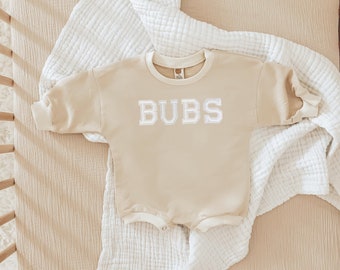 Neutral Baby Romper, Bubble Romper, Letter Baby Sweatshirt, Baby Sweatshirt, Neutral baby Sweatshirt Romper, Custom Baby Romper