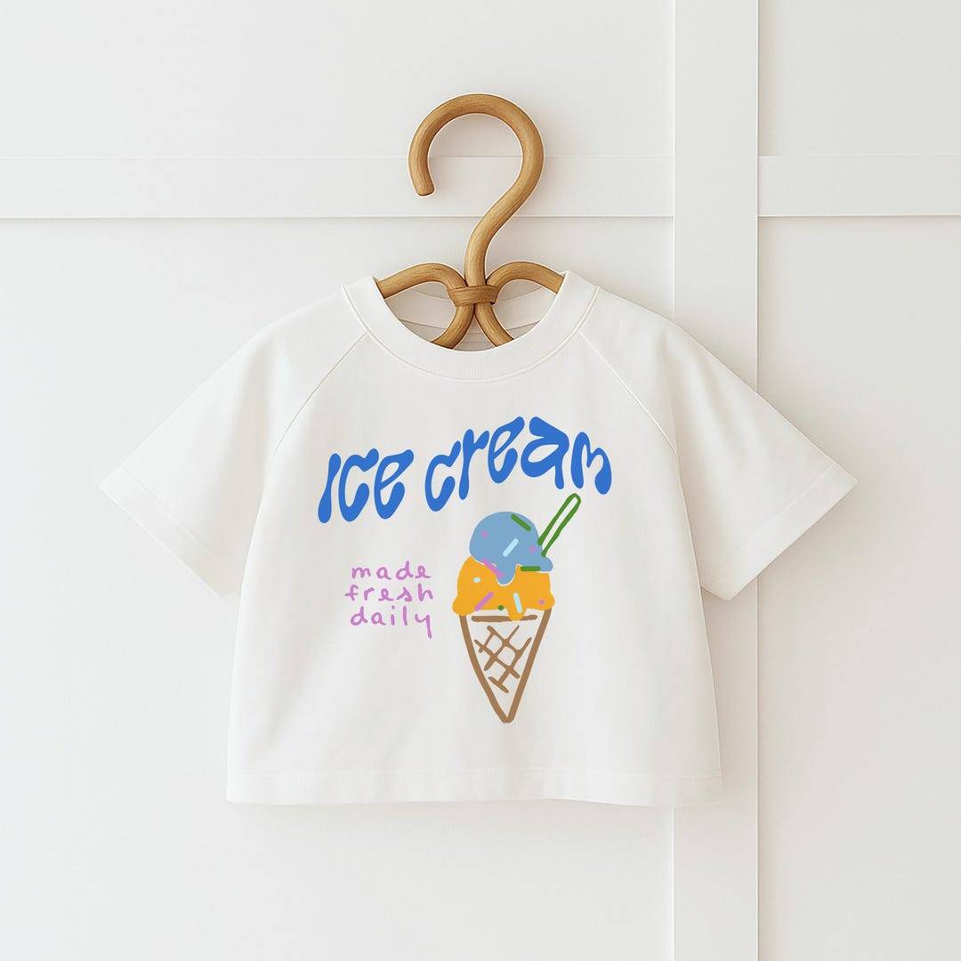 BABYL 百狐夜行TEE【XXLサイズ】 Ice Cream Kids Oversized T-shirt, Waffle Cone Shirt for Baby