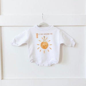 First Birthday Romper, First Trip Around The Sun, Gender Neutral, First Birthday Outfit, Sun Birthday, first Birthday