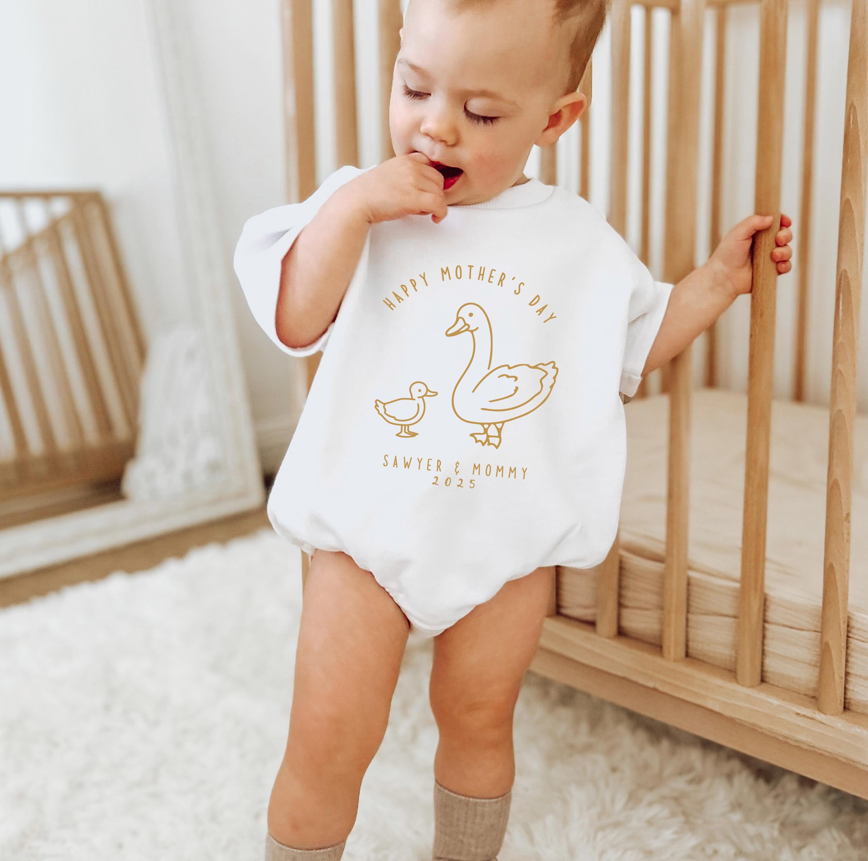 First Mother's Day Baby Outfit, Mommy and Baby Duckling Bodysuit