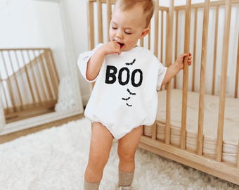 Boo and Bats, Neutral Halloween Shirt, Halloween Romper, Boo Sweatshirt, First Halloween, Halloween Birthday Outfit, Halloween Bats Shirt