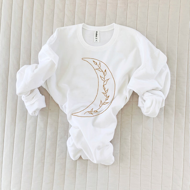 Moon Sweatshirt Set, Matching Neutral Tops, Mommy and Me outfit, Matching Mom & Baby, Gender Neutral Moon Matching Sweatshirts, Celestial image 8