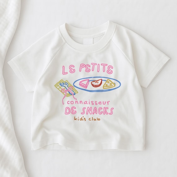 Oversized Girls T-shirt – Snack Club Graphic Tee, French Baby