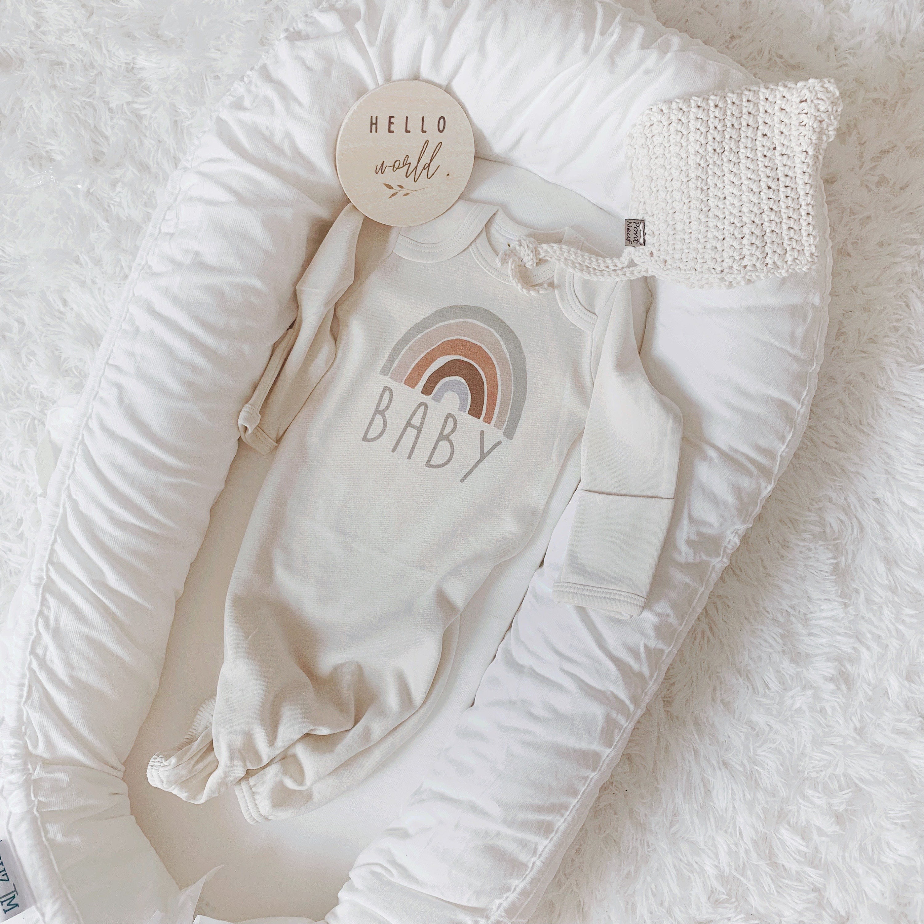 Rainbow Baby Sleeper Infant Gown Bringing Home Outfit Etsy