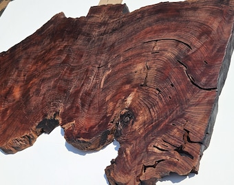 Old Growth Redwood root live edge slab, burned edges. Table top, resin, art