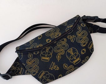 Witchy / Día de Muertos / Saszetka Nerka z Czaszką Cukrową / Nerka / Park rozrywki / Festiwal / Saszetka na pas / Saszetka na talię / Halloween / Halloween / Węże