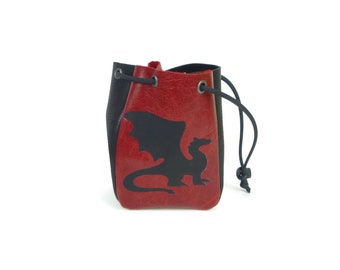 Leather dragon dice bag - D&D gift - nerdy dice bag - DM gift - Game Master Gift