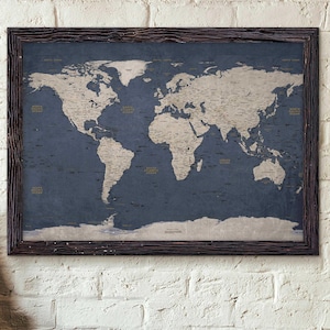 Wereldkaart poster afdrukken | Executive Stijl Modern | Kaartdecor | Niet aangepast