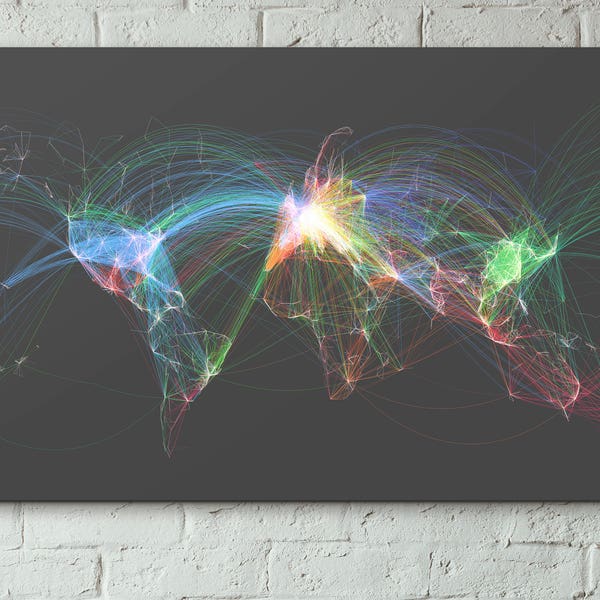 Flight Patterns World Map Poster - 24x36"