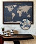 Large World Map Push Pin Executive Style 24x36' or 24x16' | Customized Pin Board Mounted on 3/16' Foam Board | Modern Map Print | Travel Map 