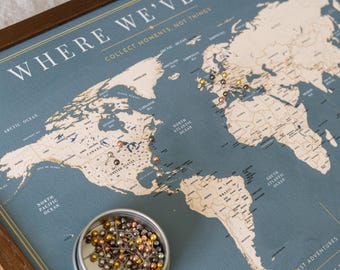 World Push Pin Map – Personalized Framed Travel Map