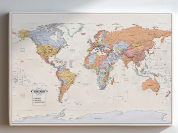 Asia Map - Political - Peel & Stick Removable Wall Decal