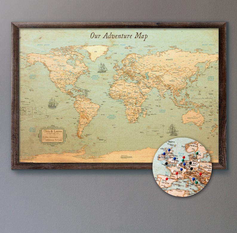 3d World Map, Cork World Map Wall Art, Wooden World Map Push Pin,  Personalized Travel Map, Above Bed Decor, Pin Board Apartment Decor 