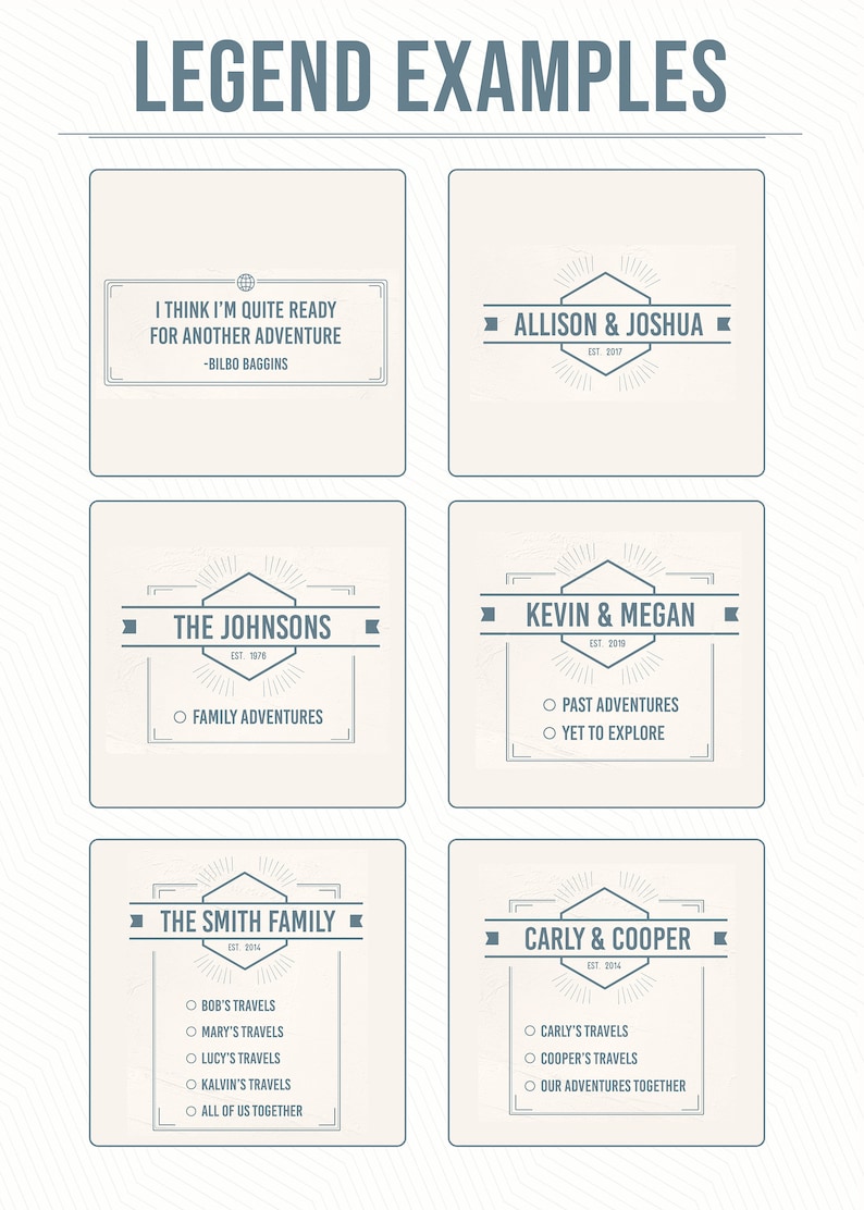 May include: A graphic design template for a family or couple's travel logo. The design features a hexagon shape with a sunburst design and text that says "The Johnsons" and "Est. 2019". The text "Family Adventures" is below the hexagon.