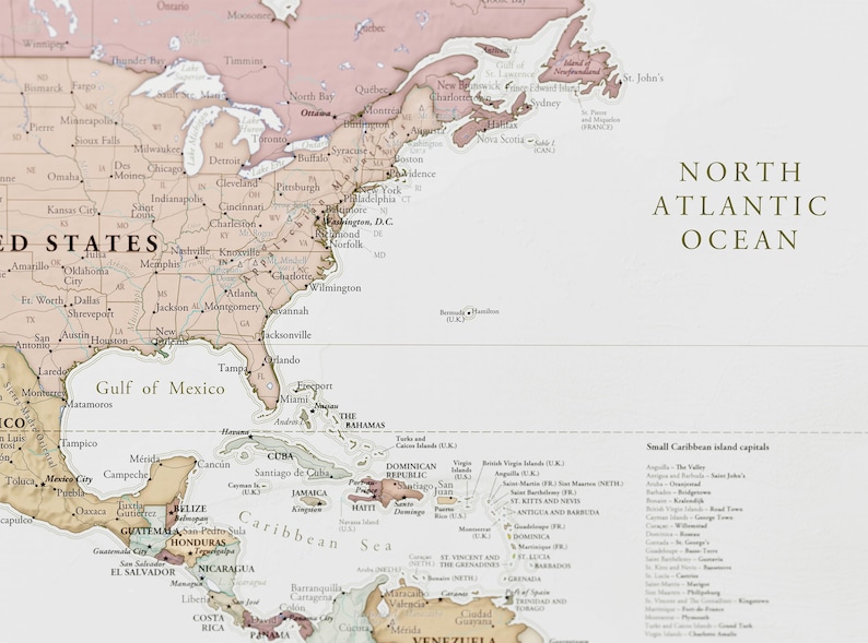 Personalized World Map with Push Pins | Custom Heartstrings Map | Couple's Gift for Travelers