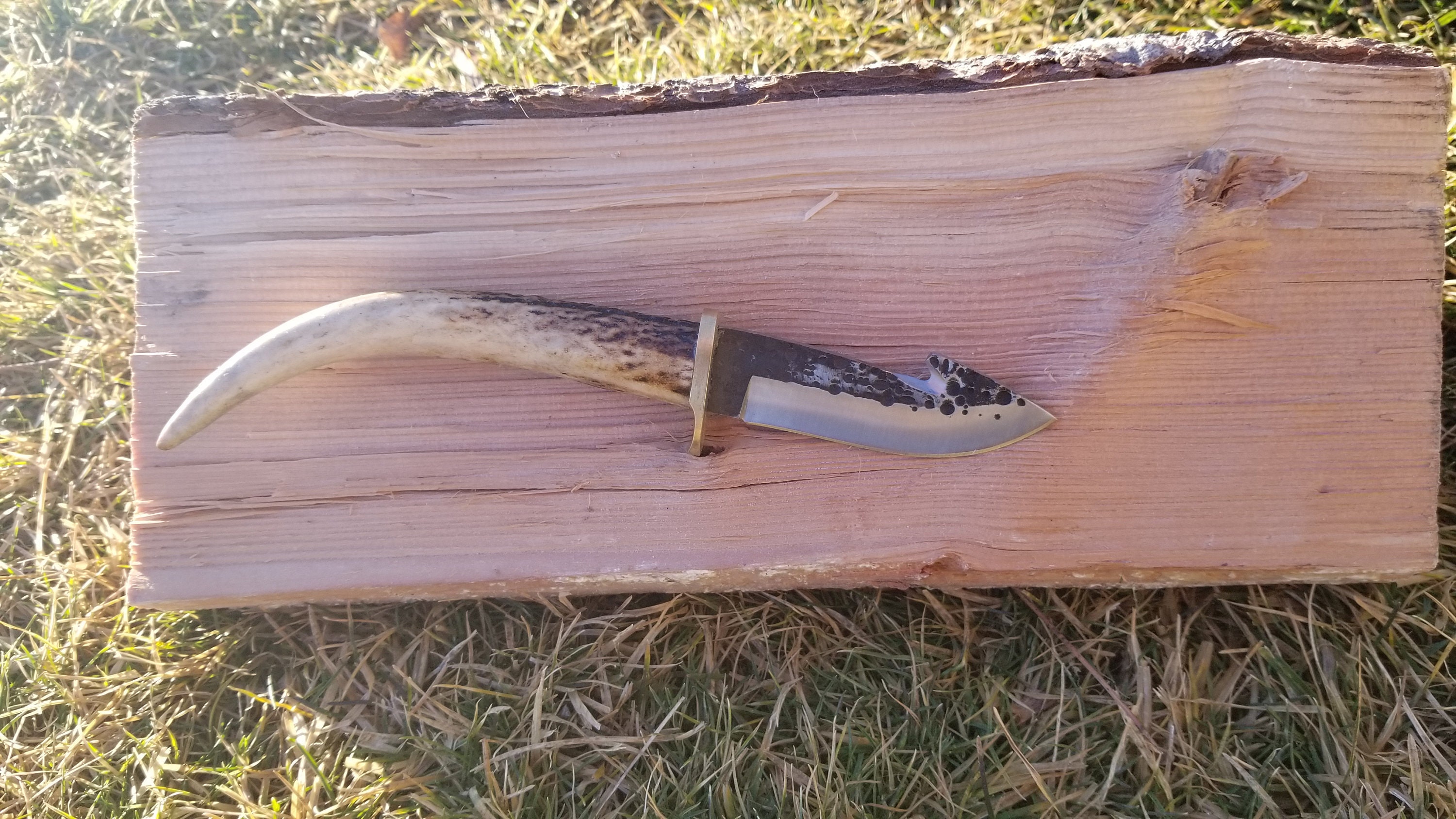 Custom Hammered Handmade Hidden Tang Fixed Blade Etsy