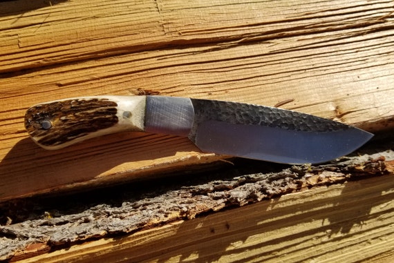 10” Custom Hand Forged Carbon Steel Full Tang Skinner Knife - Wood