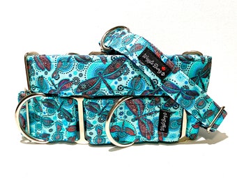 Dragonfly Dog Collar - Martingale Dog Collar - Clip Collar - Dog Leash - Training Collar