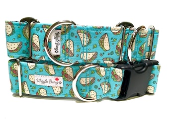 Taco Fiesta Dog Collar - Martingale Dog Collar - Clip Collar - Dog Leash - Training Collar
