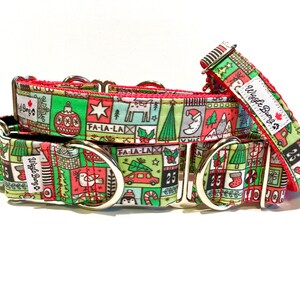 Christmas Patches Dog Collar