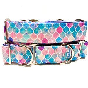 Mosaic Dog Collar - Martingale Dog Collar - Clip Collar - Dog Leash - Training Collar