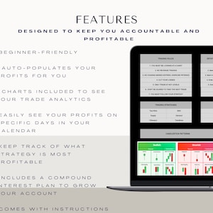 Trading Journal | Investment Portfolio | Stock Tracker | Crypto Trading | Day Trading | Profit Tracker | Stock Options | Portfolio Template image 2
