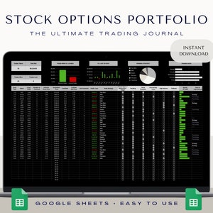 Trading Journal | Investment Portfolio | Stock Tracker | Crypto Trading | Day Trading | Profit Tracker | Stock Options | Portfolio Template image 1