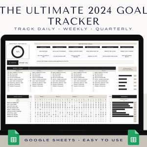 12-Week Year Planner | Goal Tracker Google Sheet Template | Quarter Goal Tracker | Daily Goal Planner | Weekly Goals | Monthly Goal Planning