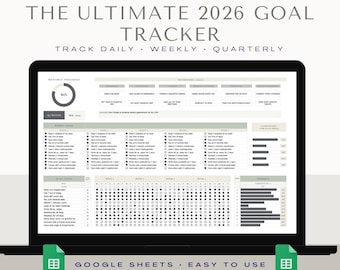Suivi des habitudes | Agenda 12 semaines | Modèle de feuille Google de suivi d'objectifs | Suivi des quarts de but | Planificateur d'objectifs quotidiens | Plan d'objectifs mensuels
