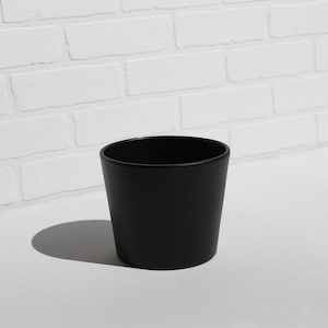Matte Black Painted Terracotta Pot Terra Cotta Planter Ceramic Mid Century Scandinavian Mexican Bohemian Clay Succulent Cactus Minimal Decor