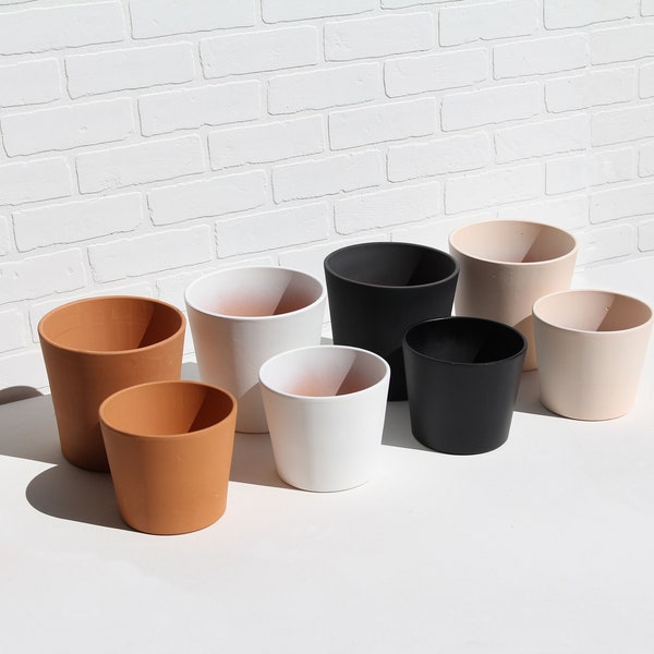 Terracotta Planter Terra Cotta Pot Ceramic Mid Century Modern Scandinavian Mexican Clay Minimal Boho Decor