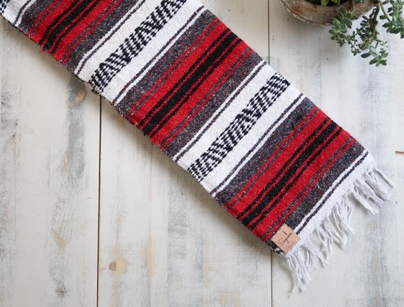 Mexican Blanket Falsa Yoga Soft Handwoven Throw Red Etsy UK