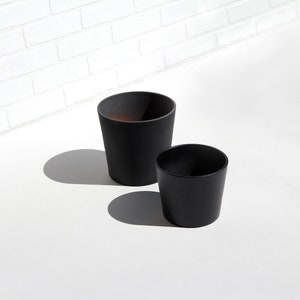 Matte Black Painted Terracotta Planter Pot Terra Cotta Ceramic Mid Century Scandinavian Mexican Bohemian Clay Minimal Boho Decor