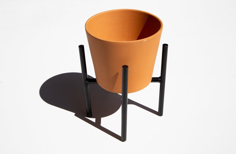 Mid Century Modern Metal Plant Stand Planter Pot Holder Scandinavian Bohemian Succulent Cactus Minimal Terracotta Ceramic