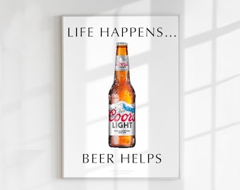 Beer Quote Art | Cocktail Poster | Home Bar Decor | Drink Sign | Printable Wall Art | Home Gifts