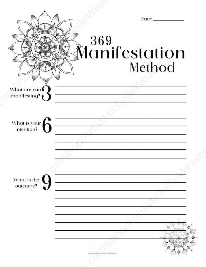369 Manifestation Method Worksheet Printable Instant Download Etsy 369 Manifestation Method Worksheet Printable Instant Download Etsy