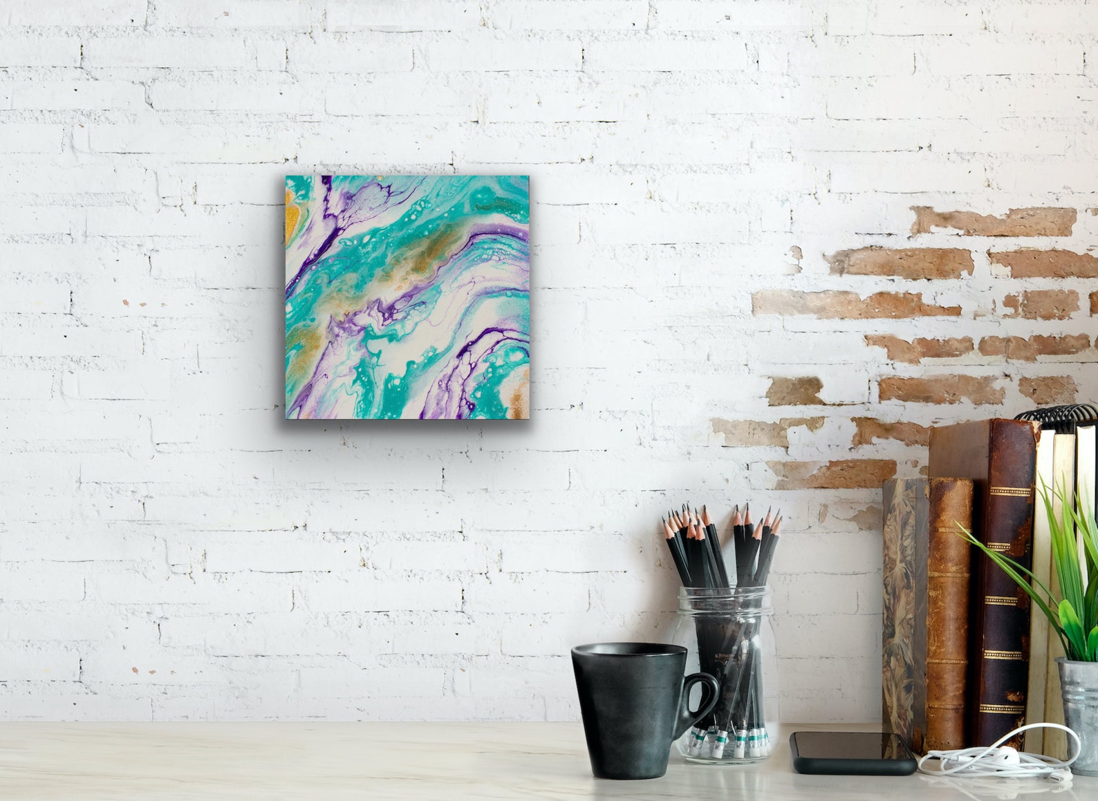 Original Artwork Small Wall Art Abstract Canvas Art Room Etsy