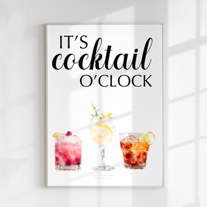 Cocktail Quote Art / Cocktail Poster / Decoración del bar para el hogar / Signo de bebida / Arte de pared imprimible / Regalos para el hogar
