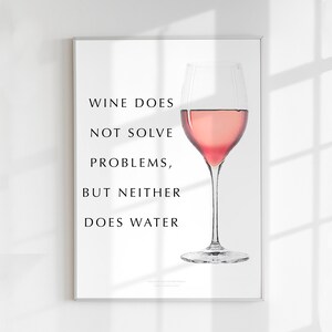 Rose Wine Quote Art | Cocktail Poster | Home Bar Decor | Drink Sign | Printable Wall Art | Home Gifts