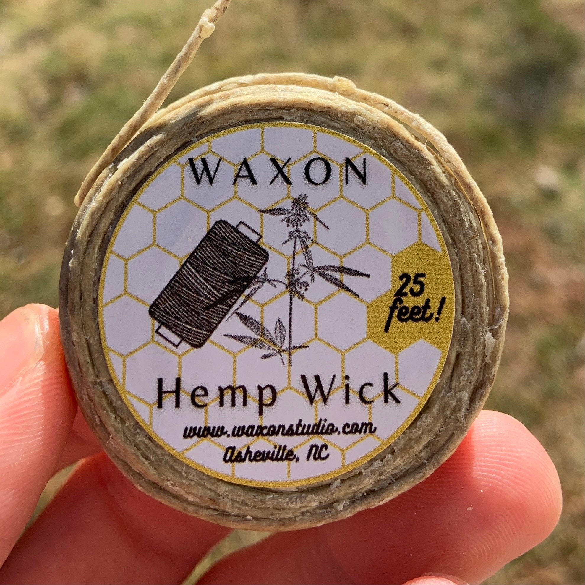 Custom Organic Beeswax Hemp Wick, Header Card Format