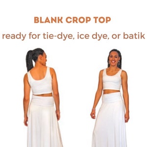 Ready to Dye: stretch cotton scoop neck crop top, sewn with cotton thread for perfect dyeing