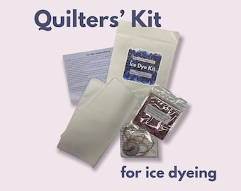 Zestaw QuiIters’ Ice Dye Kit z grubymi ćwiartkami do pięknego domowego barwienia lodu metodą tie-dye | niedrogi zestaw do majsterkowania | wyprodukowano w Asheville przez waxonstudio