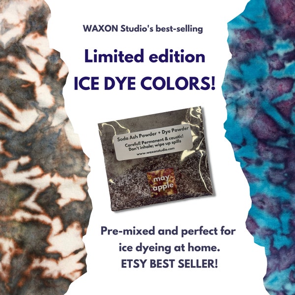 Limited edition Ice Dye Powder + Soda Ash | Easy ready to use supplies for beautiful at-home DIY ice tie-dye | low-impact pro dye powders