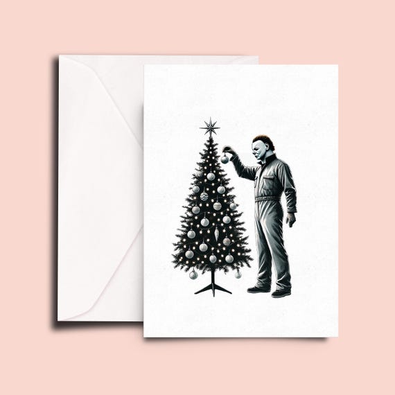 Spooky Holiday Card – Unique Horror Themed Christmas Design - Funny Holiday Card