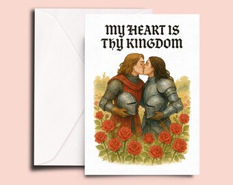 Gay Knight Romance Card – Medieval LGBTQ Wedding Anniversary Card