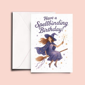Witch Birthday Card Spellbinding Birthday Card Cute Witch Card Whimsical Magic Birthday Card Feminine Witch Aesthetic Card