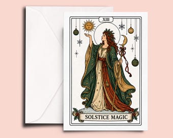 Winter Solstice Card, Yule Christmas Card, Solstice Magic Greeting Card, Witchy Holiday Card, Pagan Christmas Card, Yule Greeting Card