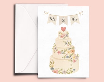 Elegant Mr. & Mr. Wedding Card Same-Sex Wedding Celebration Card Elegant Wedding Card - LGBTQ Wedding Card - Gay Wedding Greeting Card